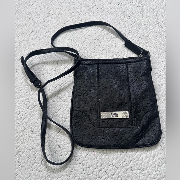 Guess Handbags - Guess Black Embossed Crossbody Bag